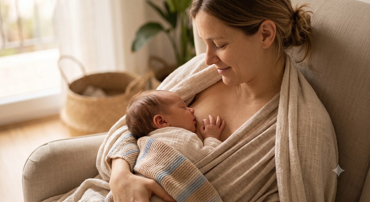 Amamentação — mãe e bebê